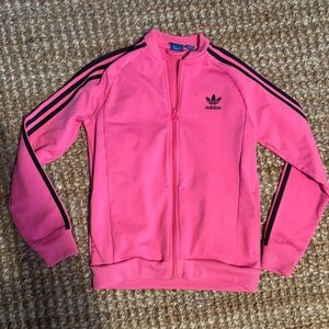 Adidas Pink track jacket youth size 13-14 large